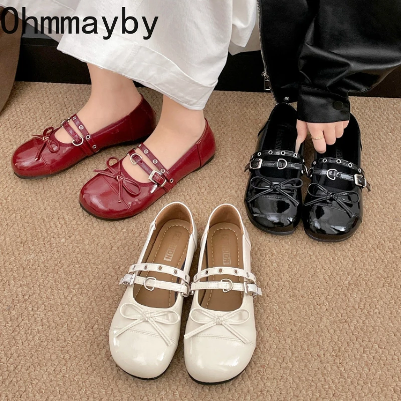

2026 New Spring Vintage Women Ballet Flats Concise Round Toe Slip On Shoes Laides Comfort Soft Sole Dress Mary Jane Shoes