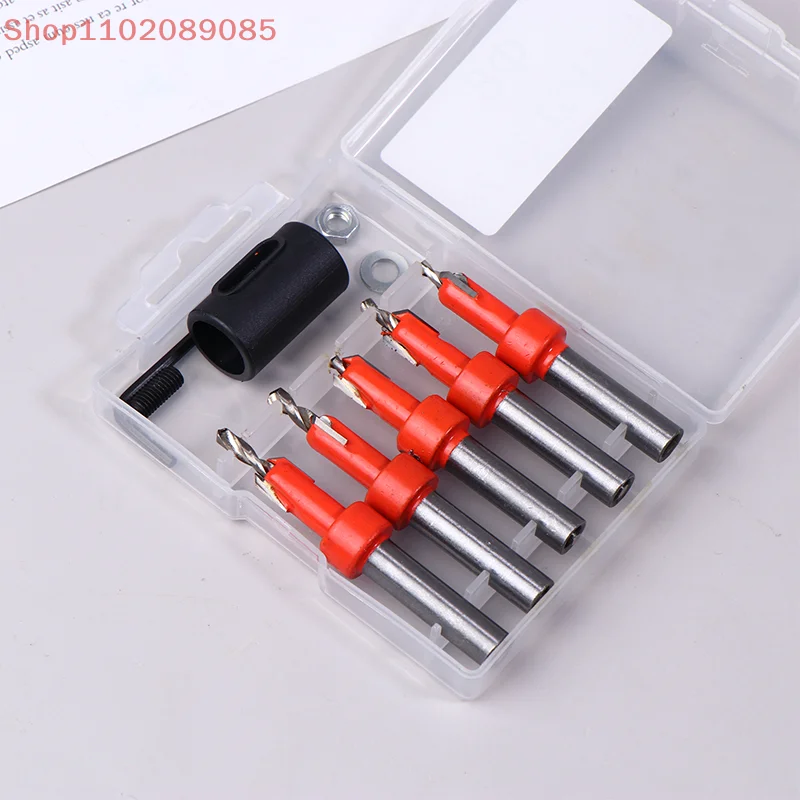 8mm Woodworking Countersink Router Drill Bit Set Screw Extractor Router Bits Hole Punch Woodworking Tools For Wood Drilling