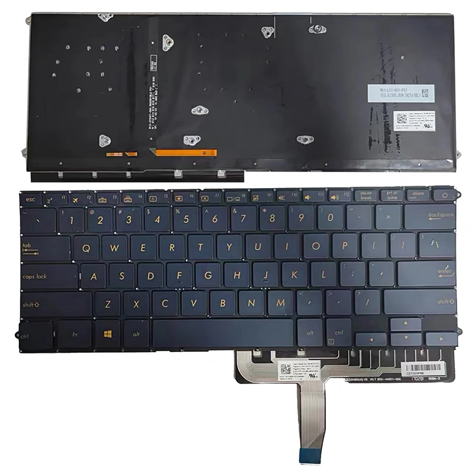 US  for Asus ZenBook Deluxe UX490 UX490U UX490UA Blue Backlit Keyboard