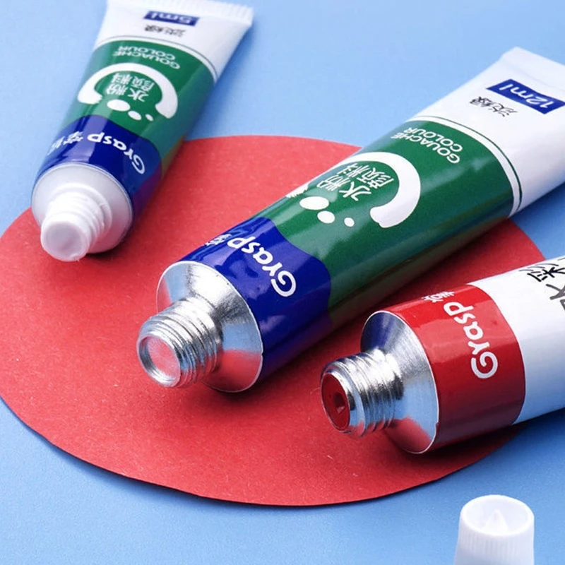 Tabung cat air Gouache 12/18/24/36 warna, Set tabung cat air tidak beracun pigmen hidup untuk seniman profesional, siswa seni anak-anak