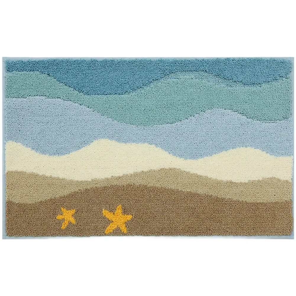 Non Slip Soft Wave Pattern Floor Mat Made of Absorbent Polyester Fiber for Bathroom Bedroom and For Living Room Use