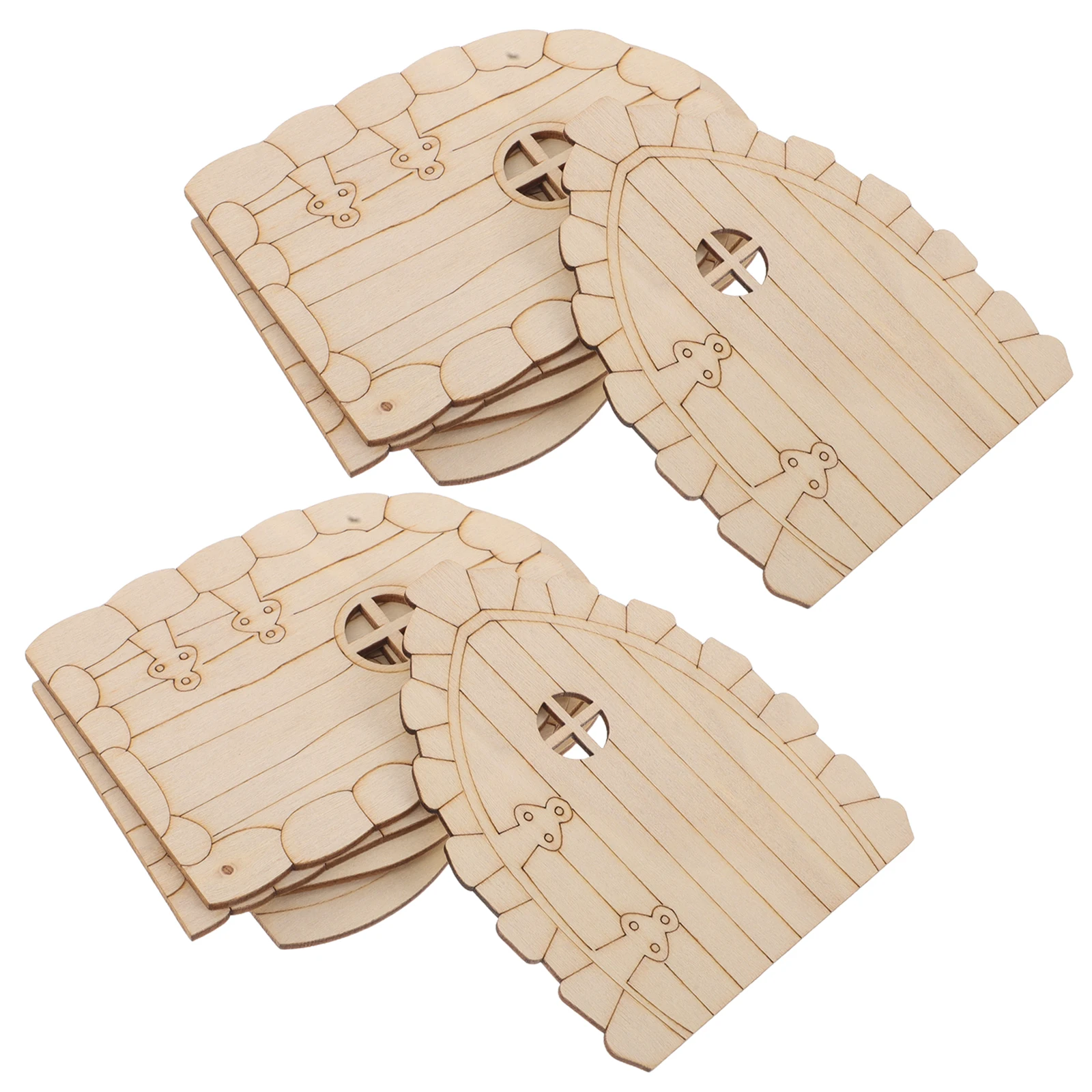 

24Pcs Fairy Tale Door Wooden Miniature Decor Cottage Entrance DIY Dollhouse Accessory for Enchanted Indoor