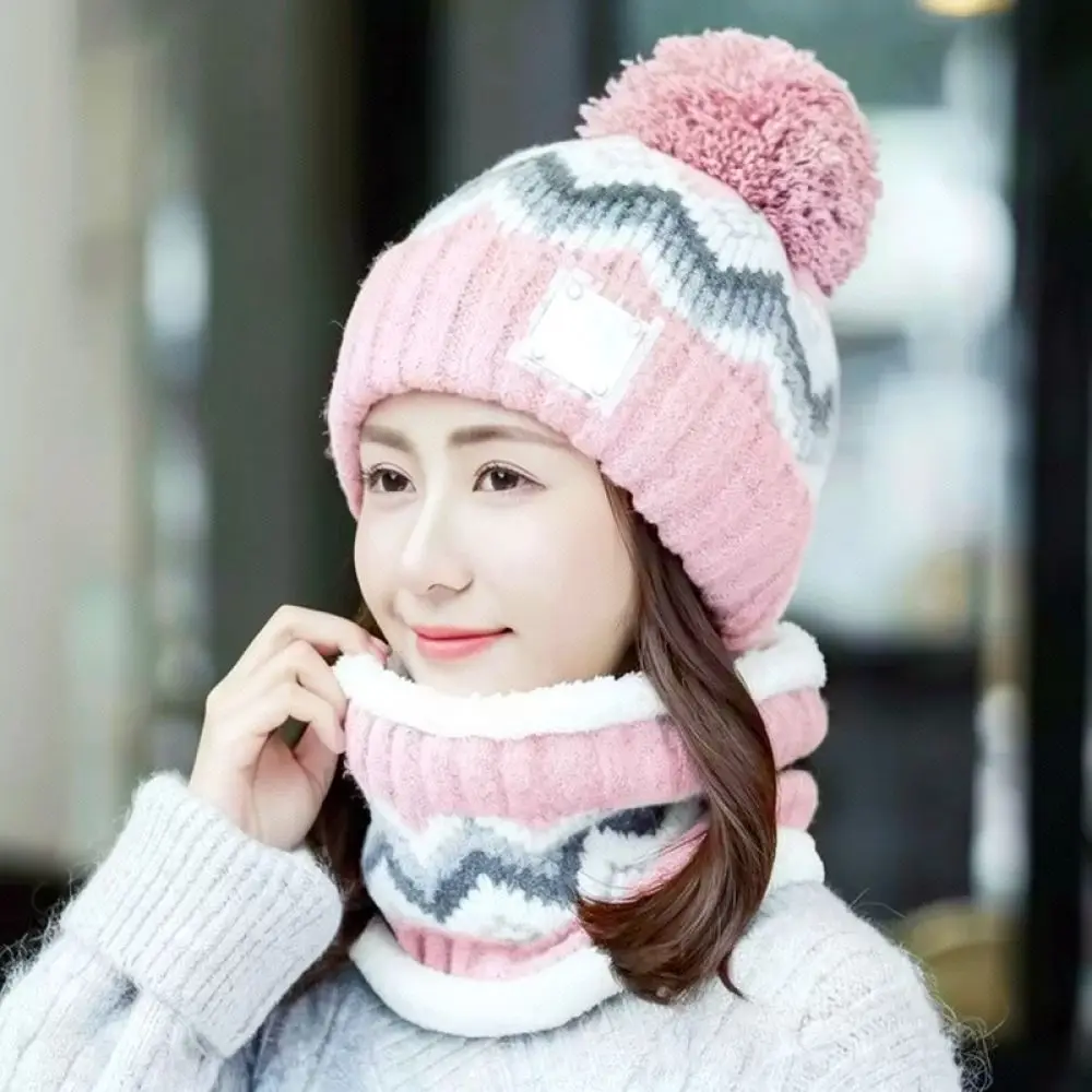 Women Winter Knitted Beanie Hat Velvet Lined Warm Cap Casual Soft Stretchy Headwear Windproof Fashion Outdoor Cycling Gear