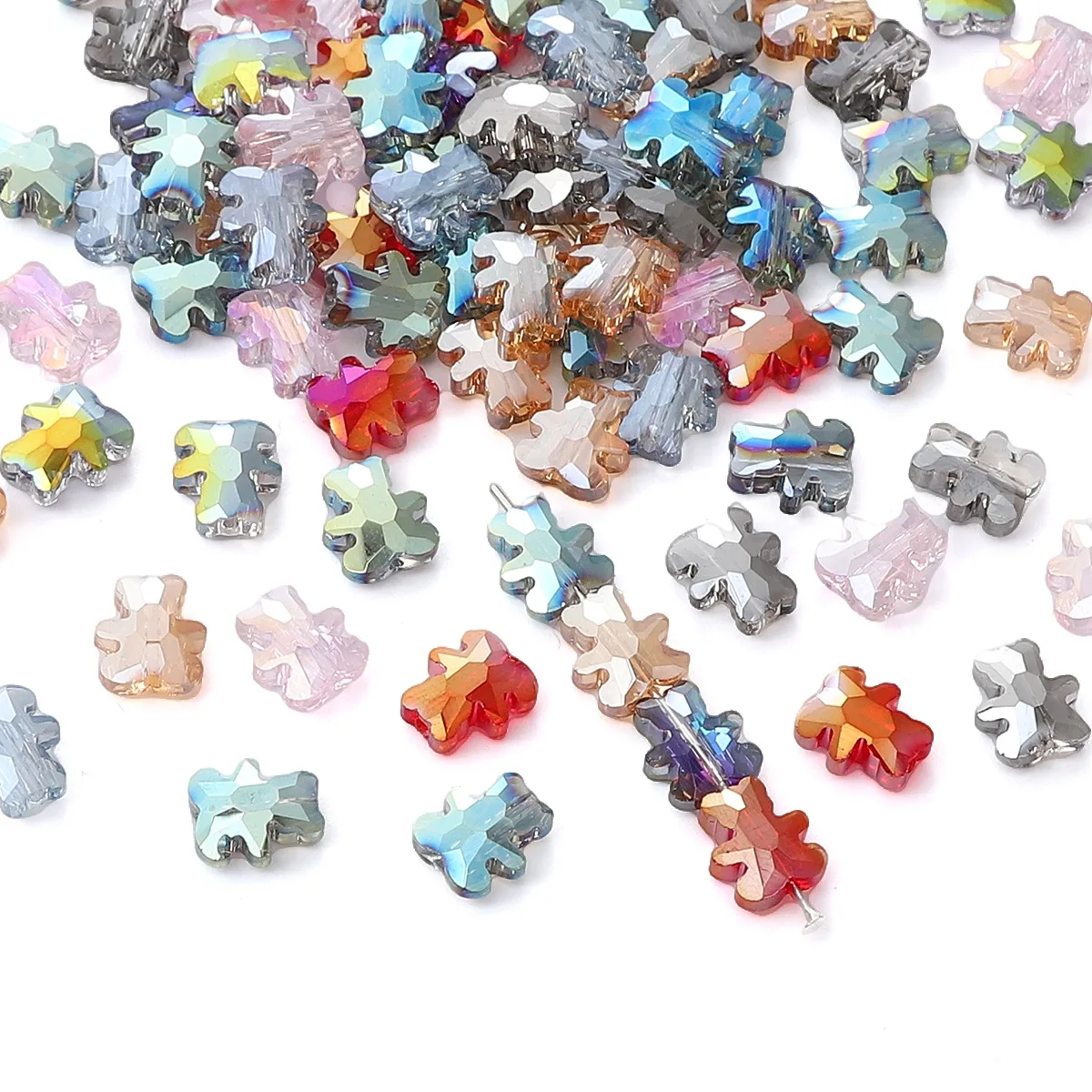 20Pcs 8x10MM Glass Crystal Beads Little Bear Loose Beads For Handmade DIY Making Jewelry Bracelets Necklace Earrings Accessories