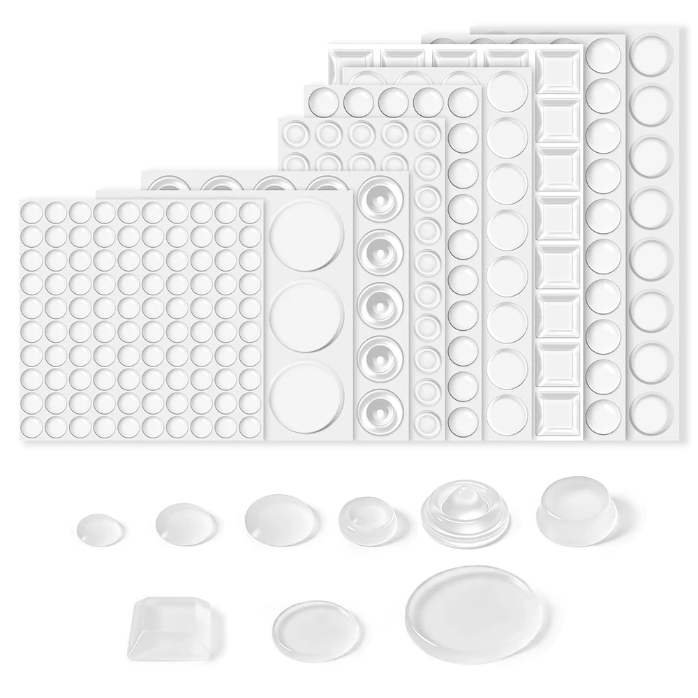 PVC Translucent Rubber Bumper Feet, Self-Adhesive Transparent Pads For Furniture, Cabinet Door Silicone Buffer Stopper
