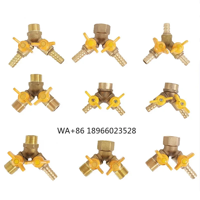 

All copper thickened three-way gas valve disc handle 4 points gas valve Y-type pagoda sheep angle valve, brass inner and outer w