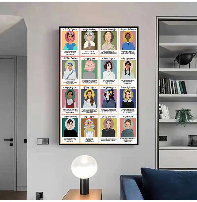 ملصق وطباعة الرسم على لوحات القماش الجدارية الشمال الملصقات يطبع صور لغرفة المعيشة المرأة العظمى في التاريخ #2