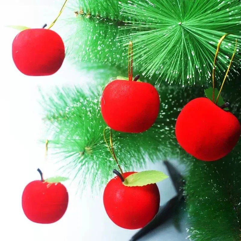 Christmas decorations simulation foam red apple pendant Christmas peace fruit pendant Christmas tree accessories 6 packs