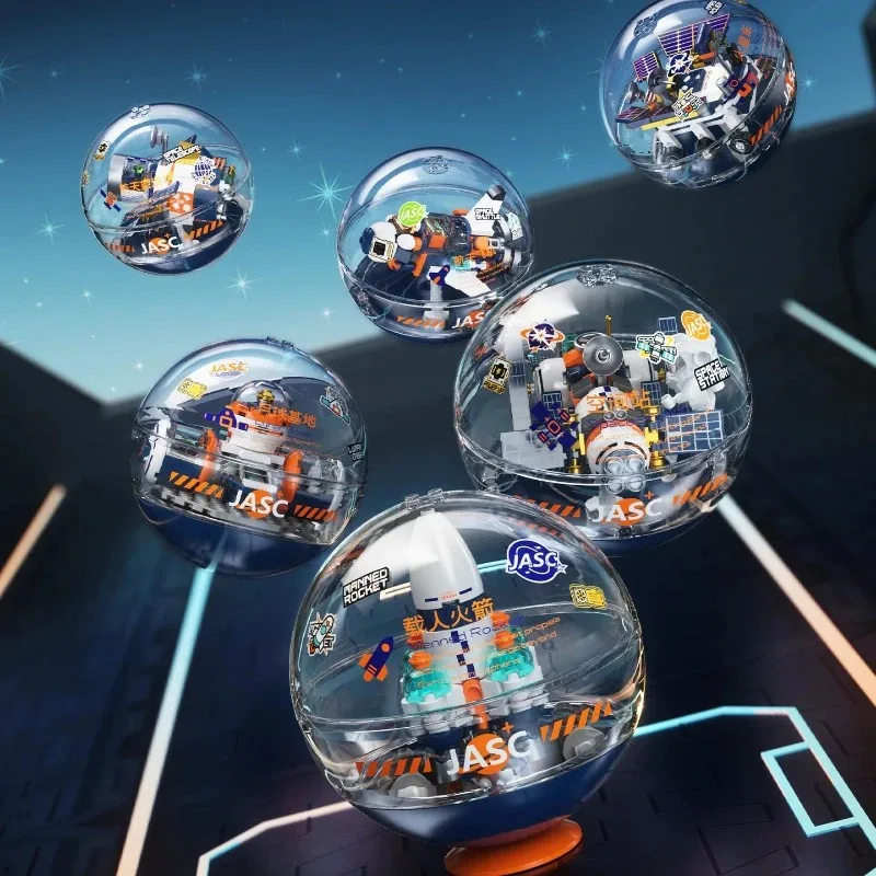 Sembo empilhamento bola espaço avião blocos de construção crianças montado telescópio desktop ornamento modelo brinquedo na moda presente aniversário