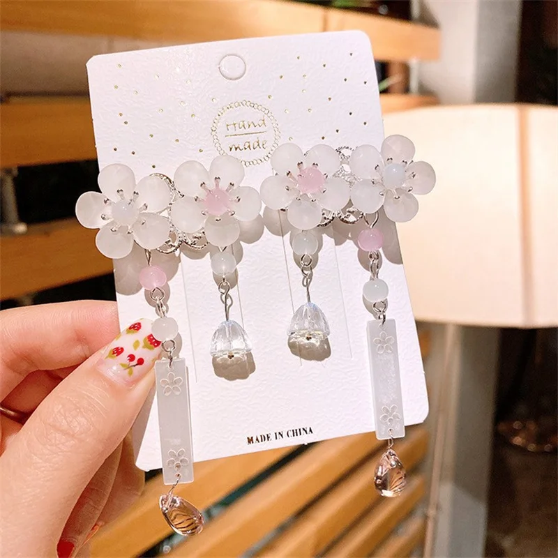 2024 New Chinese Wind-walk Tassels Hairpin Super Fairy Princess Beautiful Fresh Dress Flower Headdress