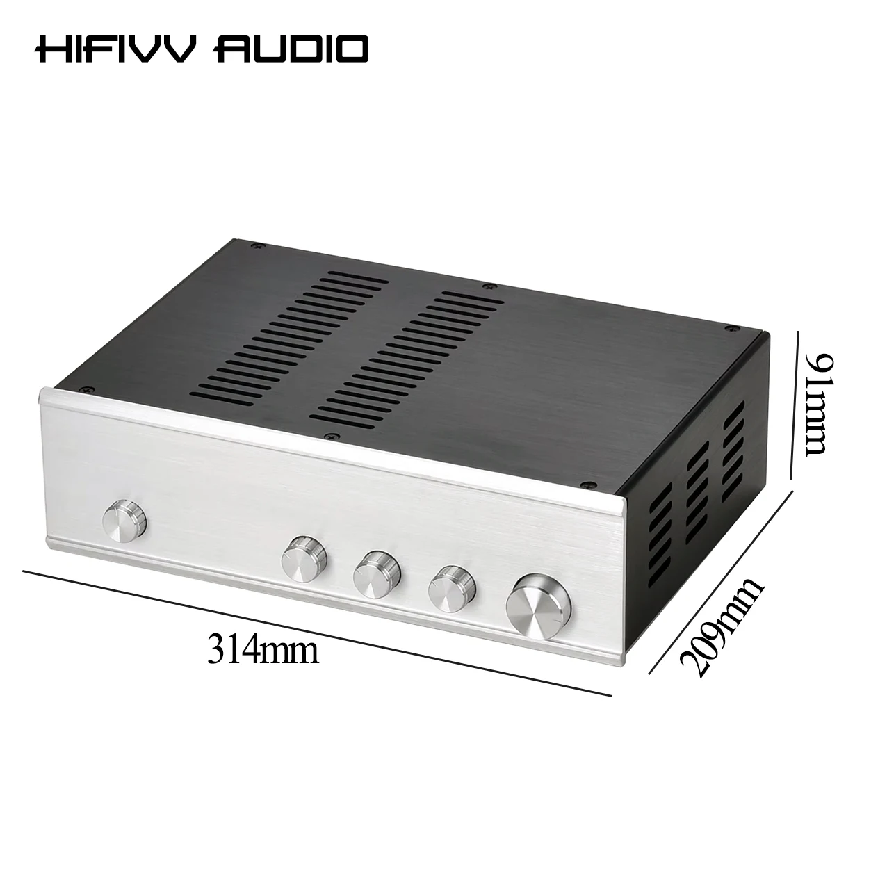 

Hifi DIY Empty Aluminum Case Power Amplifier Enclosure Merged Preamp Box Decoder Housing Preamplifier Blank Shell 314X91X209mm