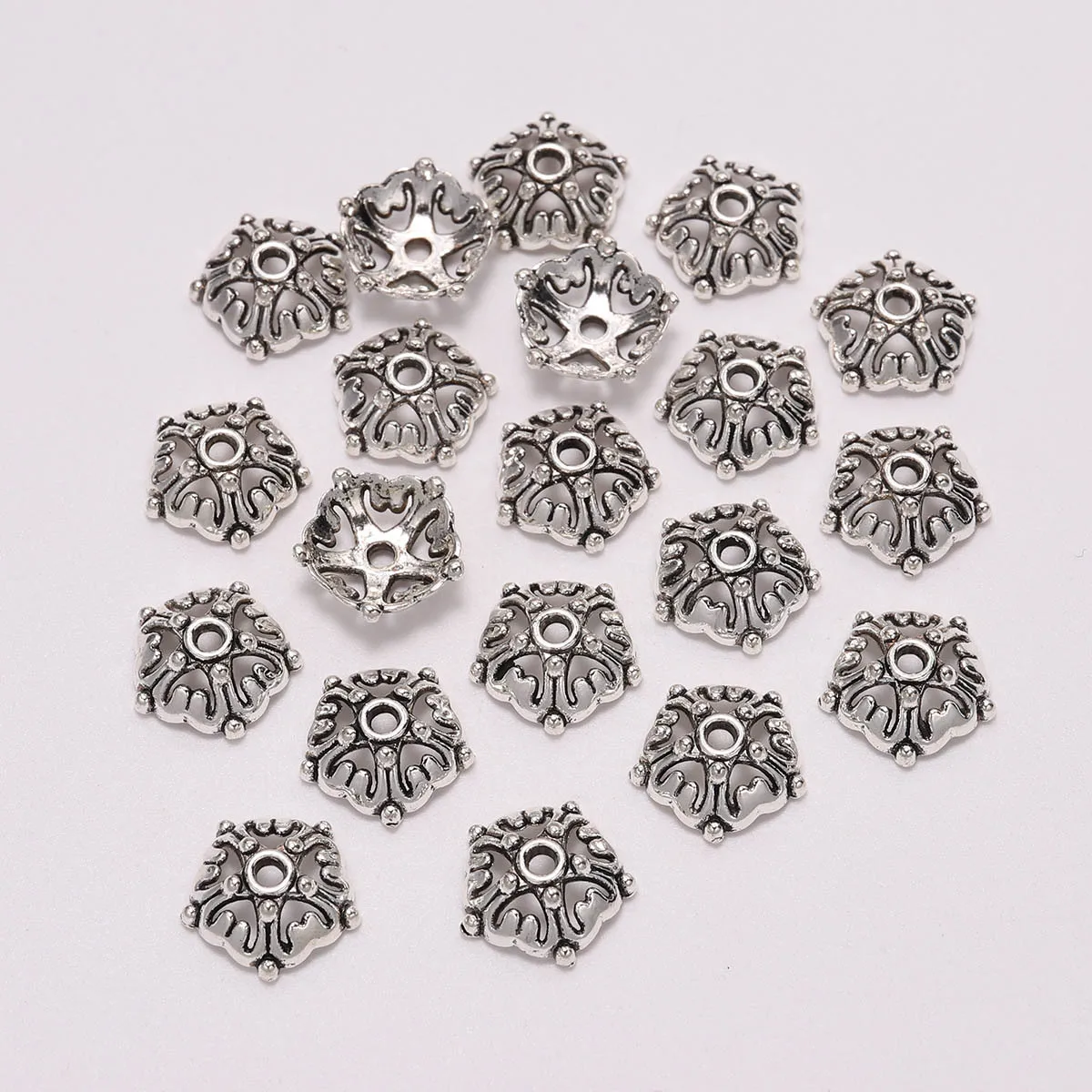 20pcs New Half Circle Five Pointed Star Bead Cap Flower Separated Pendant Scattered Bead Flower Holder DIY Accessory Material