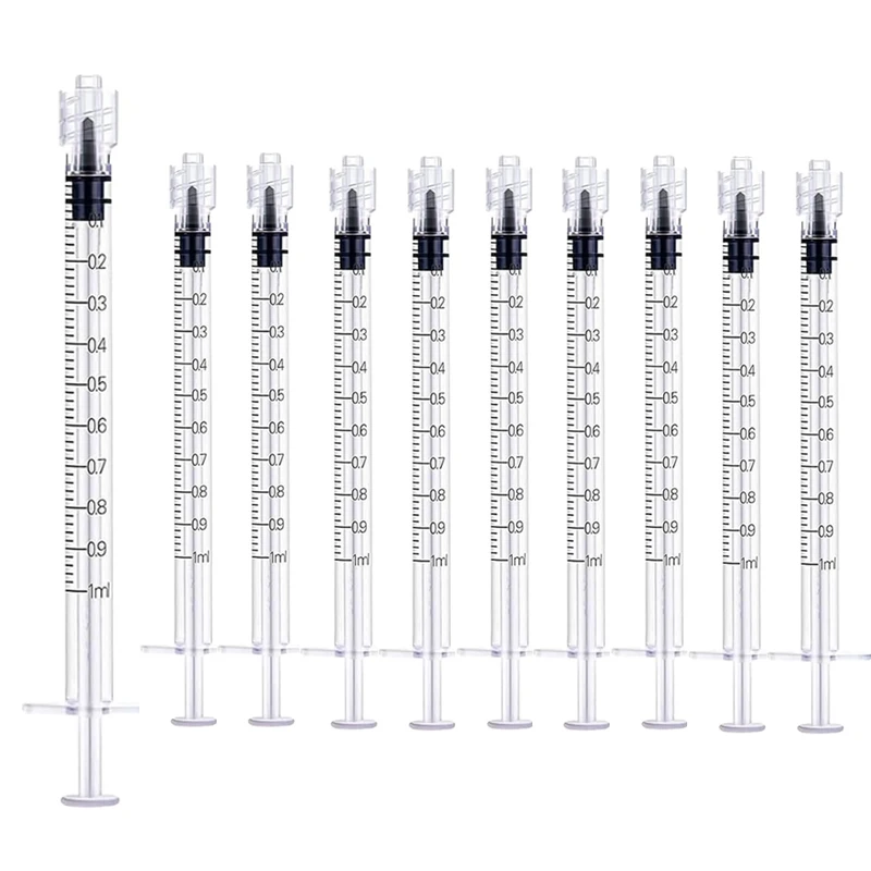 30/100pcs1ml Luer Lock Syringes No Needle Individually Wrapped for Scientific Labs Glue Applicator Disposable Lab Measuring Tool
