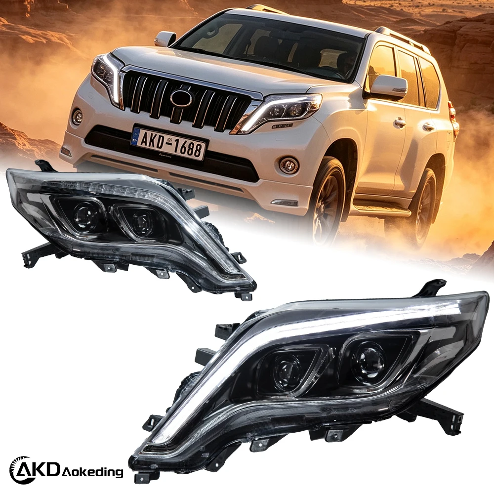 Car Lights For Toyota Prado LED Headlight Projector Lens 2014-2017 Front Drl Signal Automotive Accessories