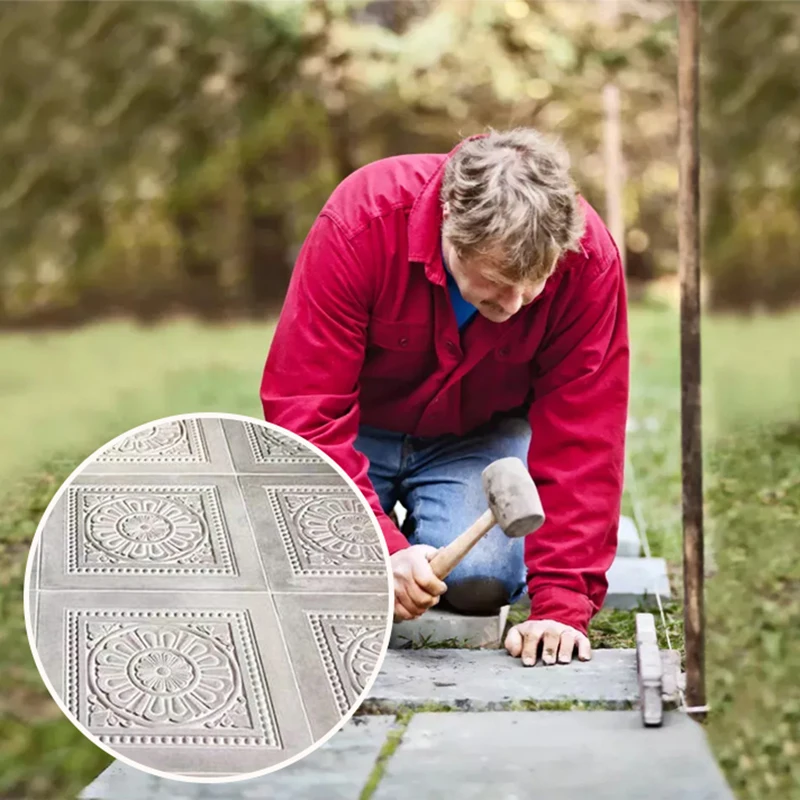 Plastic Paving Mold Antique Pattern Concrete Cement Mould for Garden Courtyard Floor