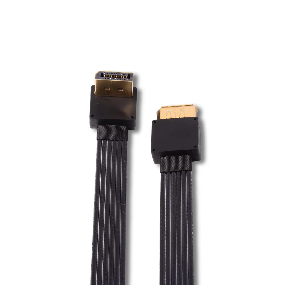 DisplayPort DP maschio sinistro, destro, su e giù, angolo di 90 gradi a presa femmina, cavo di prolunga per montaggio a pannello, 5-3 m, personalizzato