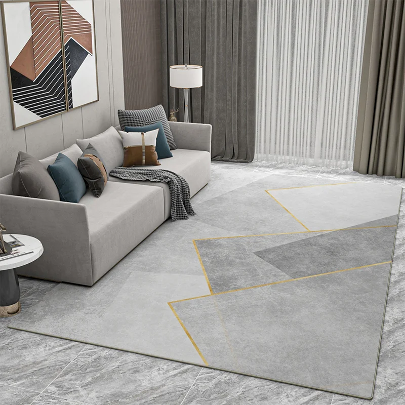 

Nordic Light Gray Geometric Carpet, Decorative Rugs, Living Room, Bedroom, Sofa, Coffee Table, Study, Cloakroom, Home