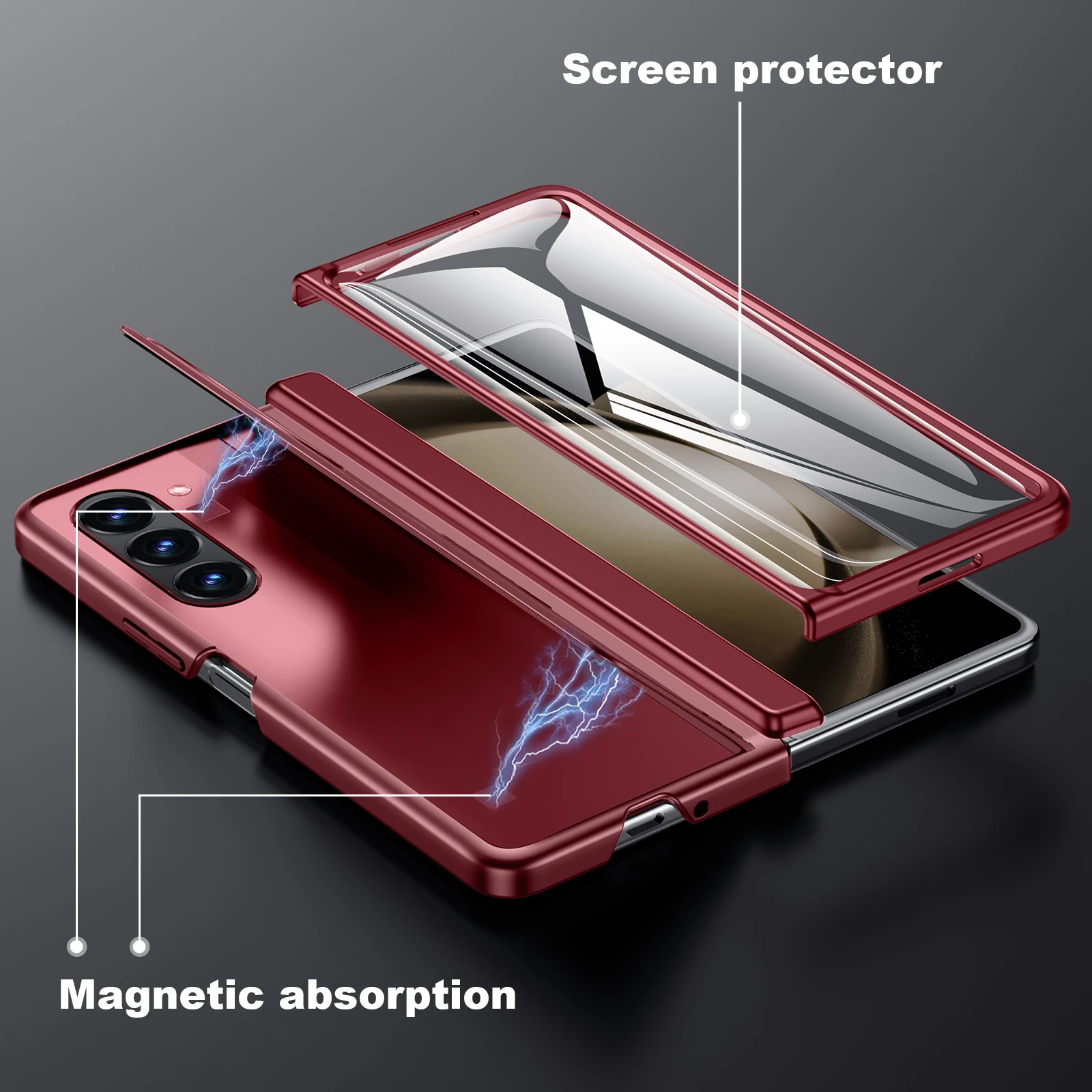 Imagem -03 - Armadura à Prova de Choque para Samsung Galaxy z Fold Kickstand Escondido Proteção Completa Dobradiça Tampa Robusta hd Screen Protector Case