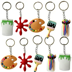 Graffiti Paint Art Themed Keychain Kids Birthday Party Bag Fillers Baby Shower Favors School Carnival Rewards Supplies