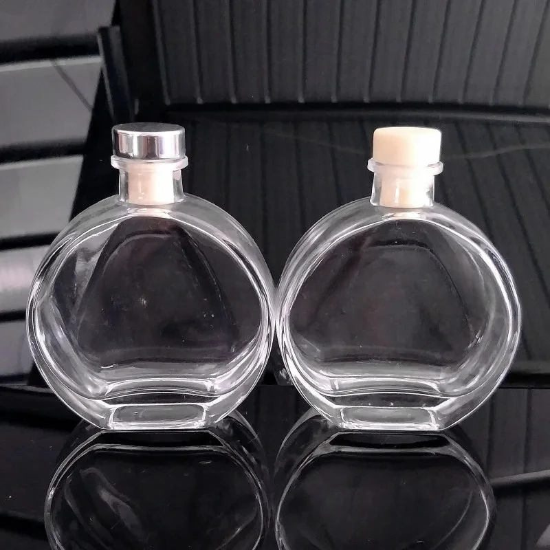 100ml perfume bottle oblate round bayonet glass aromatherapy bottle crystal white material round aromatherapy glass bottle