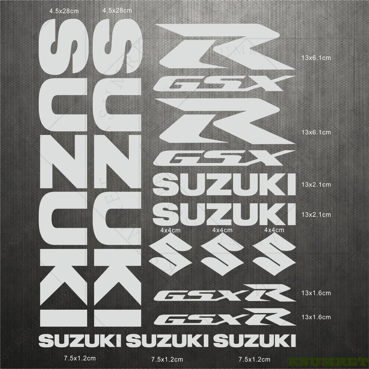 Suzuki Stickers GSXR Logo Motorcycle Tank Helmet Emblem Decals Set