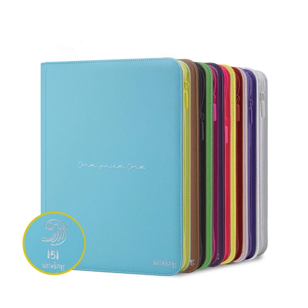 Zipper PU Leather 9‑Pocket Card Binder Album Waterproof Collectible Folder Multi‑Color Storage for Game Cards Tarot Kpop Photo