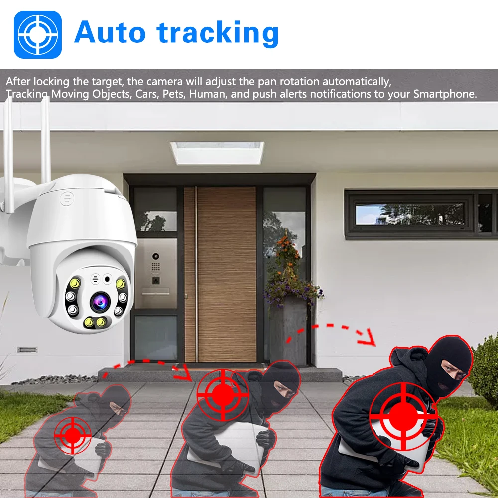 8MP HD WIFI IP Camera Outdoor Security Color Night Vision 4MP Wireless Video Surveillance Cameras Smart Human Detection iCsee