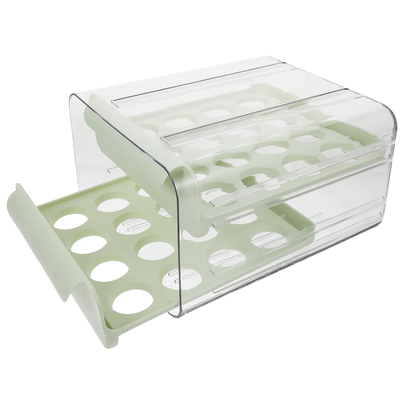 

Multi Grid Egg Holder Food Grade Material Drawer Large Capacity Refrigerator Egg Storage Container Compact Space Saving