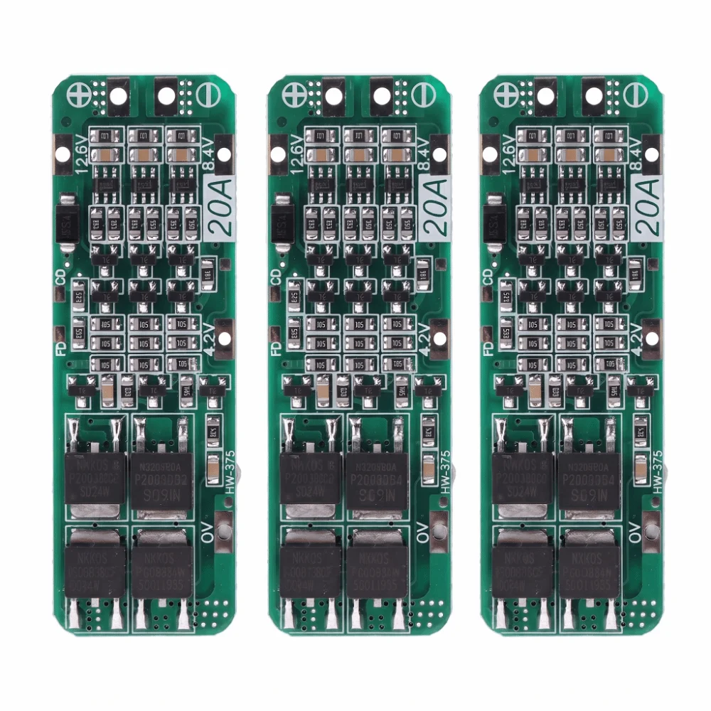 3S BMS Protection Board 12.6V 20A 18650 Charger Protection Board 59x20x3.4MM 59x20x4mm Li-ion Battery Module for Battery Pack