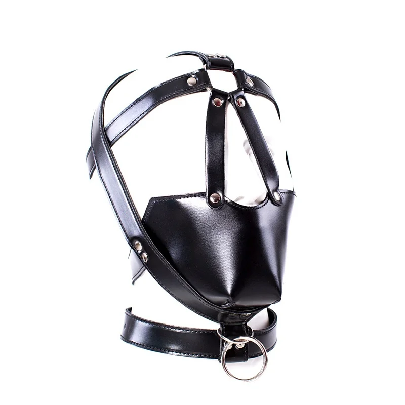 Erwachsene Halloween Party Cosplay Spiele Aushöhlen Kapuze von Sexy Leder Harness Maske Fetisch Verband Kopf Maske Kapuze für Männer Gesichtsmaske
