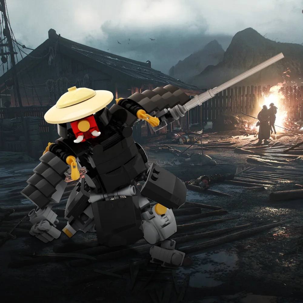 Gobricks MOC Oni Samurai Mech Mattoni Modello Samurai giapponese Ninja Creativo Building Blocks Giocattoli di assemblaggio Regali di compleanno per bambini