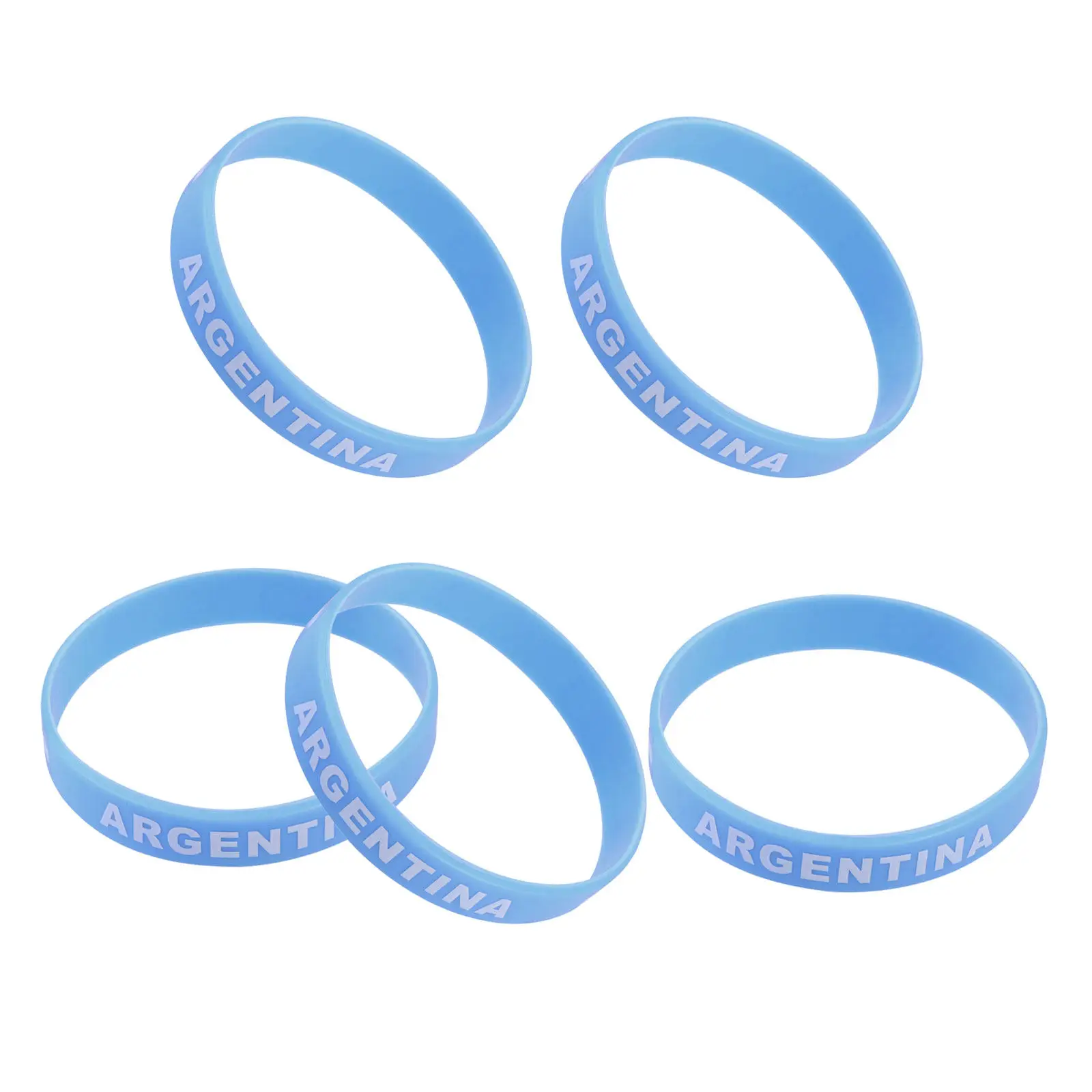 

5Pcs Premium Silicone Country Flag Wristband for Sports Fans National Pride Bracelet Australia Argentina Football Games Cheer