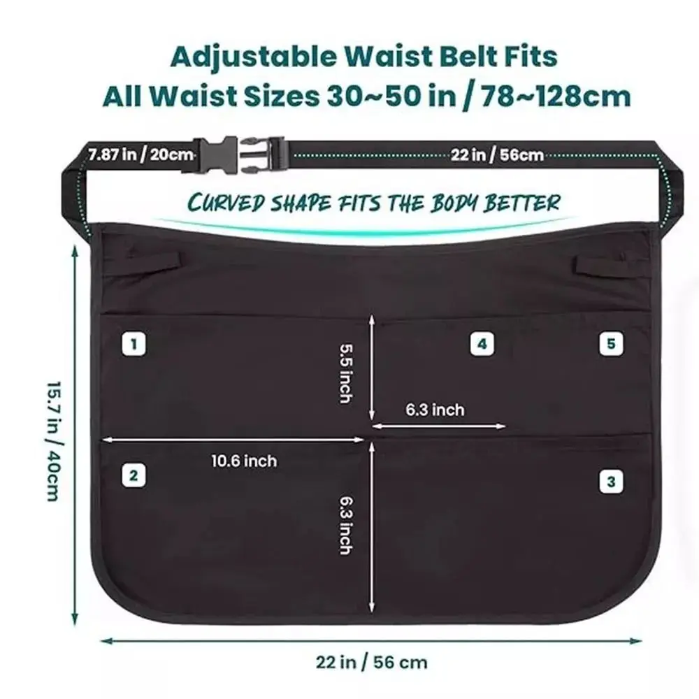 New 5 Pockets Barber Half Apron Waterproof Bleach-proof Hair Stylist Waist Bag Hipster Salon Belt Men Hair Cutting Pouch