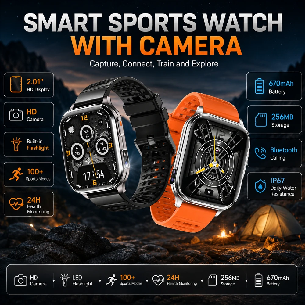 新製品 256MB大容量メモリ スマートウォッチ 防水 カメ - Smartwatch Health Watches のレビューと価格