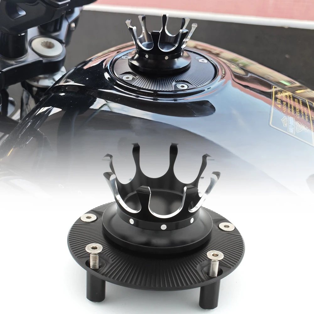 

X350 King Crown Крышка бензобака Крышка топливного бака Черная основа для Harley X350 2023, алюминий с ЧПУ