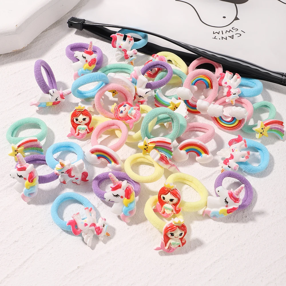 Baby Girls High Elastic Small Cartoon Tie Hair Chirp Children Rubber Band Head Rope Does Not Hurt The Hair Scrunchies Headdress