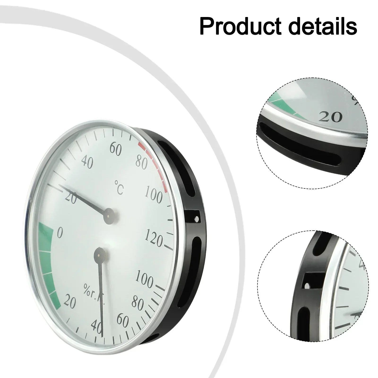 10*10cm Wall Mounted Hygrometer Temperature Range 10-120 Physical Temperature Sensor Ventilation Holes Design Easy To Read Dial
