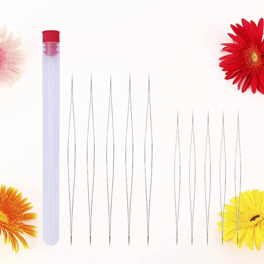 

10pcs High-Quality Metal Bead Threader Big Eye Beading Needles For Jewelry Making Sewing Crafts Diy Red Cover 11.5/7.6Cm