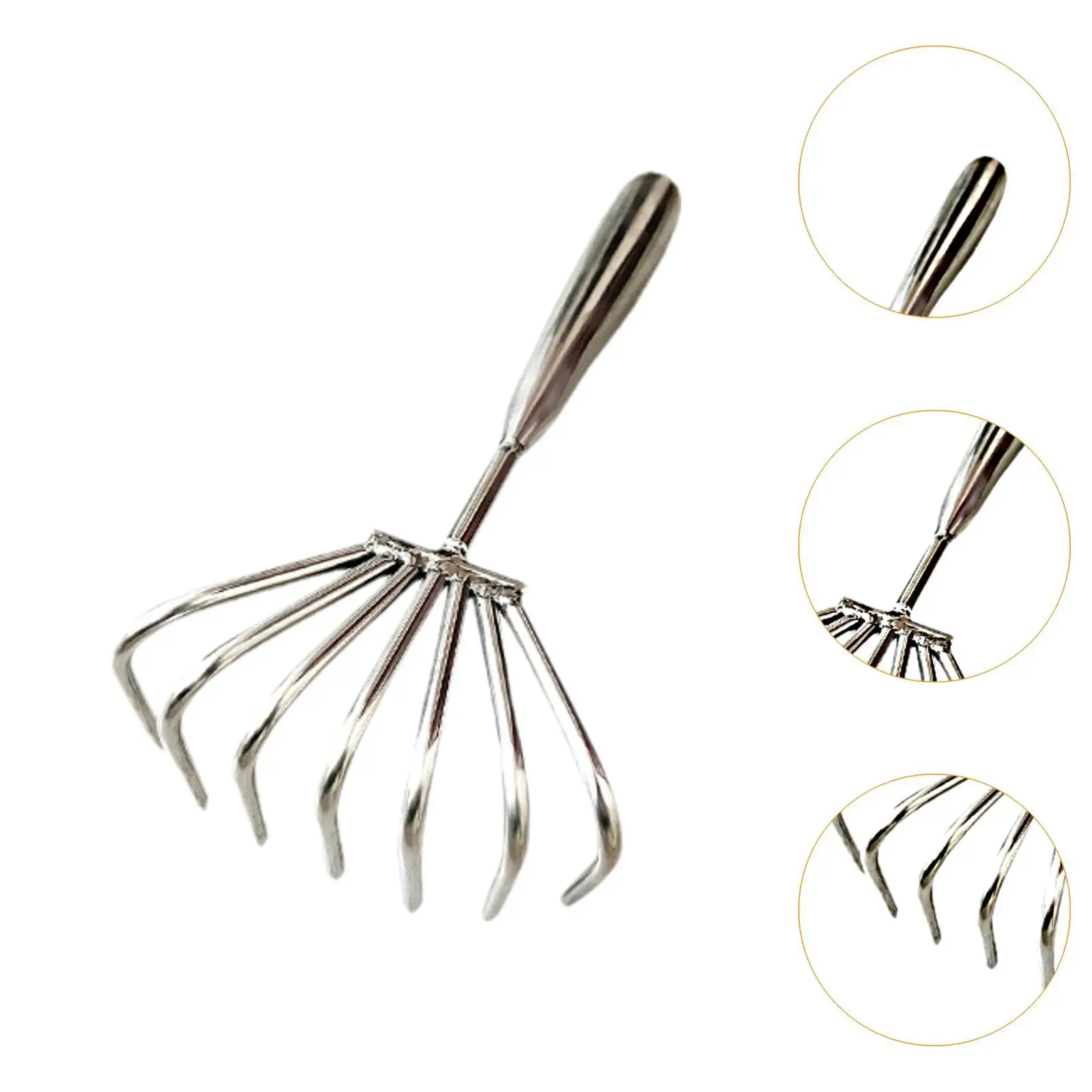 Claw Rake Multipurpose Practical Lightweight Portable Clam Scraper Tool for Digging Leaves Beach Clamming Loosening Accessories