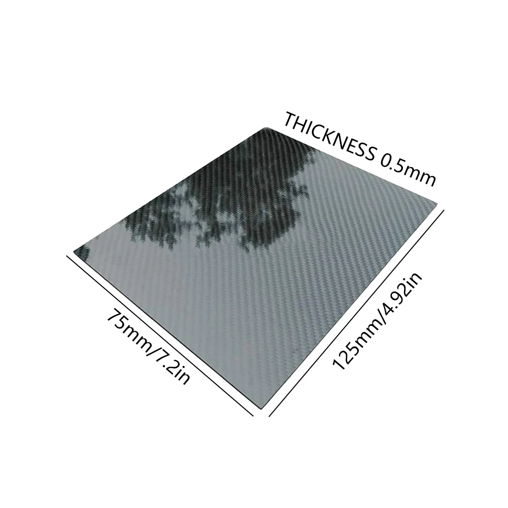 RC 모델용 전체 탄소 섬유 플레이트 패널 시트, 능직 복합 경도 재료, 125mm X 75mm, 3K, 0.5mm, 1/1mm, 5mm, 2mm, 3mm 두께