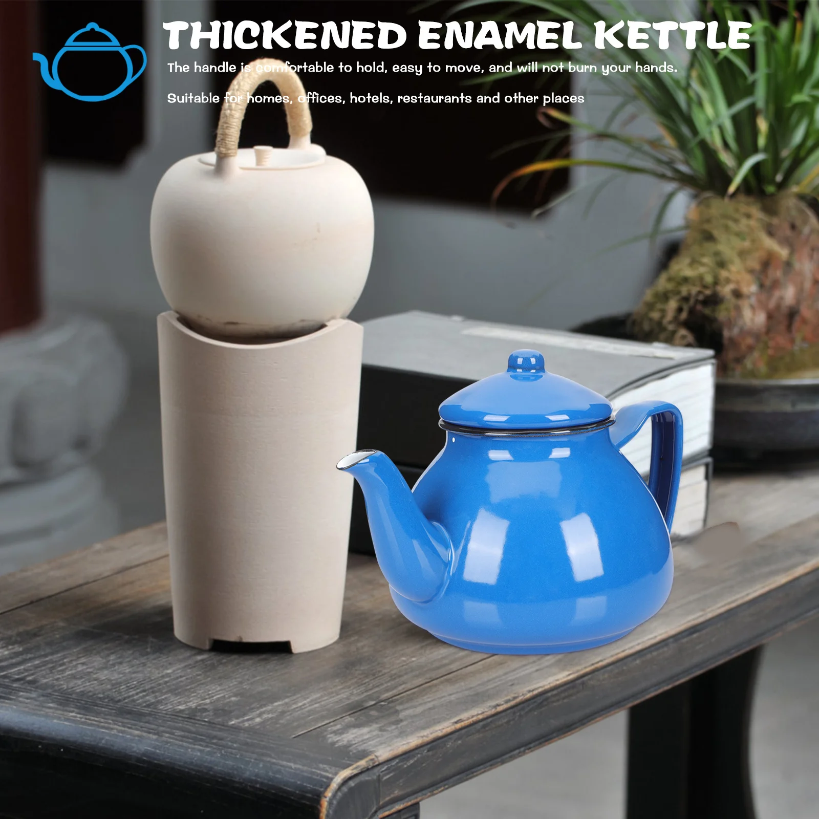 

Бытовой утолщенный эмалированный чайник для воды, чайник, удобная эргономичная ручка для дома, ресторана, офиса