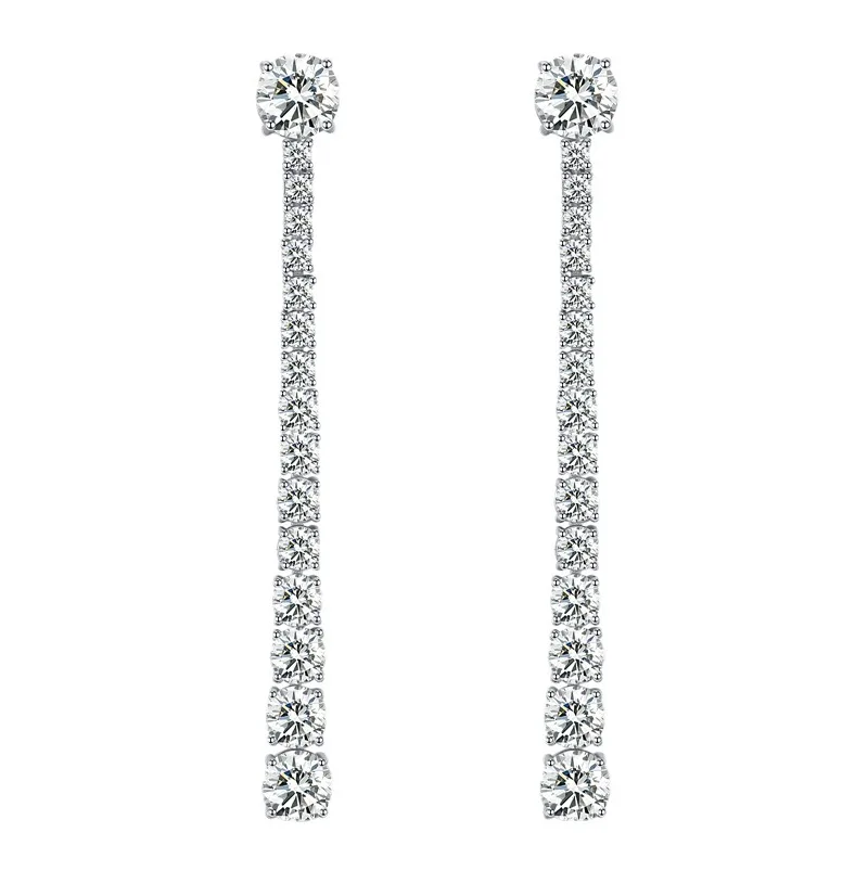 

2023 New S925 Silver Size Diamond Earrings for Women's Fashion, Versatile, and Simple Earrings