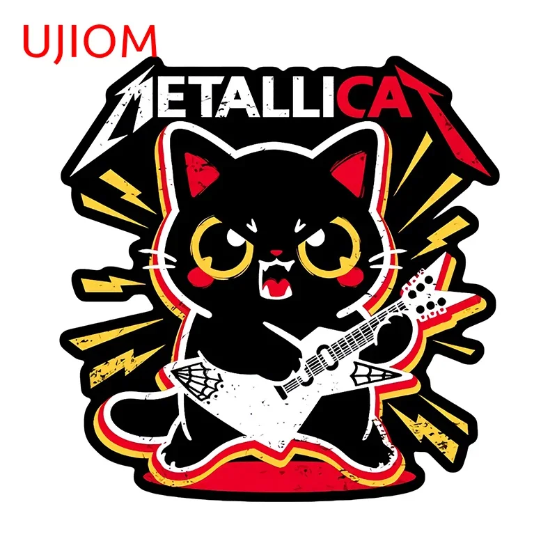 UJIOM 13cm × 12.8cm Cool Black Cat Wall Sticker Lovely Cartoon Light Switch Trunk Decoration Decals Waterproof Room Wallpapers