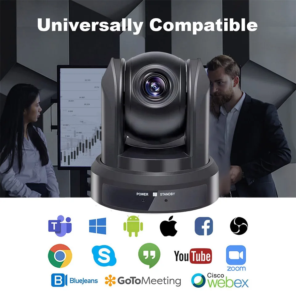 Fixing Focus 3 10X zoom USB PTZ Camera 1080P HD Video conference Live Streaming Camera for Broadcast Video Conferencing