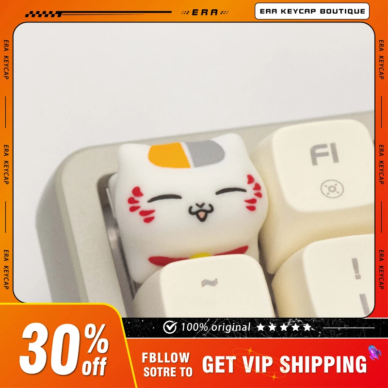 Era Anime Keycaps Resin Natsume's Book of Friends Spotted Cat Teacher Key Caps Mechanical Keyboard Cartoon Key Cap Cute Keycaps