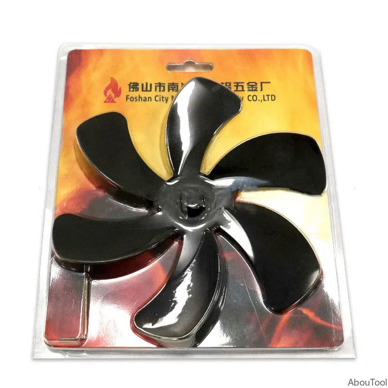 1pc Fireplace Fan Blade Replacement Diameter 180mm Aluminum Alloy Fan Blade 6 Blade Stove Flame Butane Gas Stoves Fireplace Fan