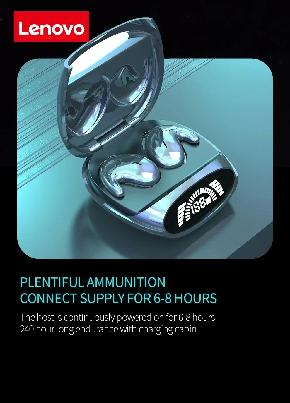 Lenovo Kabellose Sport-Bluetooth-Kopfhörer Ultradünne TWS Dual-Ear Sleep-in-Ear Mini Schmerzfreie Anruf-Geräuschunterdrückung Kopfhörer – Detail 3