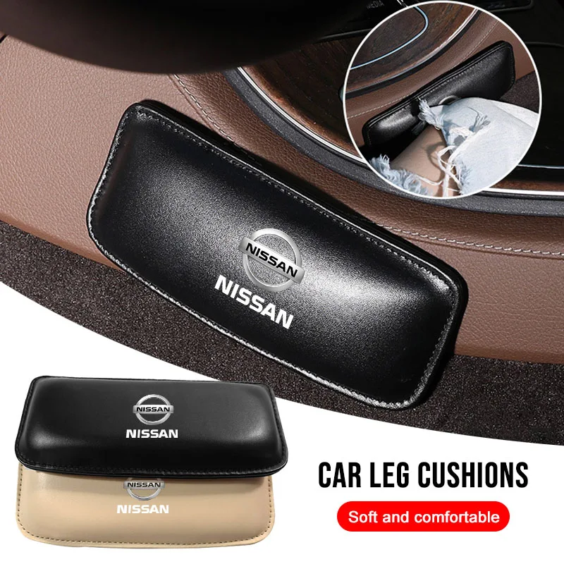 Leather Knee Pad Car Interior Pillow Comfortable Elastic Protection Cushion For Nissan Nismo GTR J10 J11 Tiida Wheel Center Caps