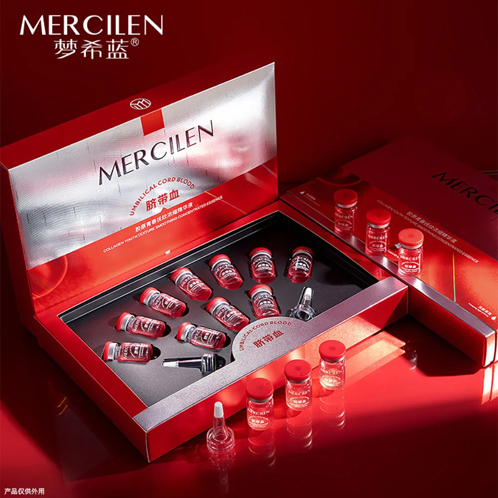 10Pcs Umbilical Cord Blood Collagen Essence Softening Skin Moisturizing Nourishing Firming Face Serum Beauty Skin Care Products