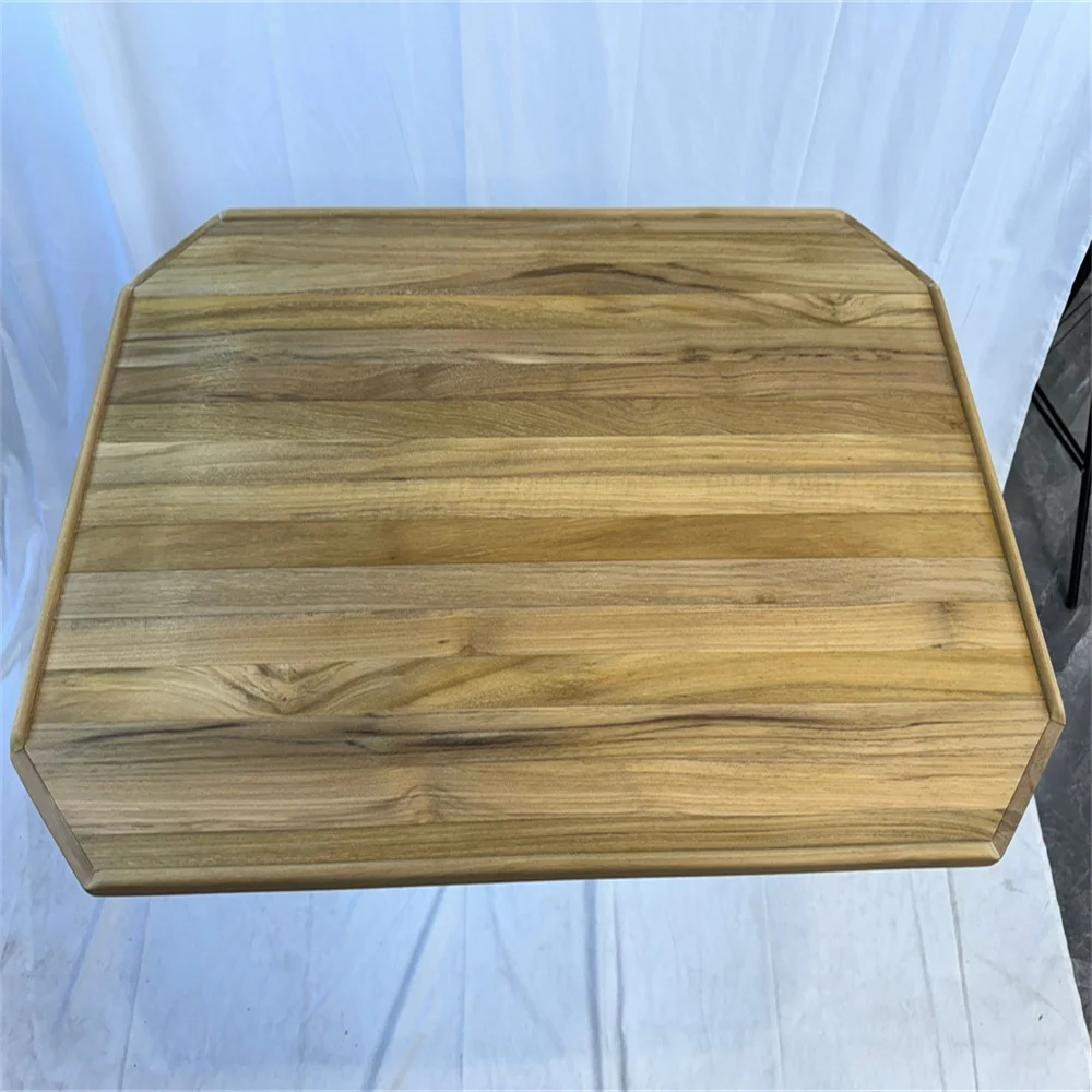 

Boat Rectangular Teak Table Top 480x770mm,18.9x30.3 Inch Plain Cut Corners Fiddles Around Table Marine Yacht RV TV5080